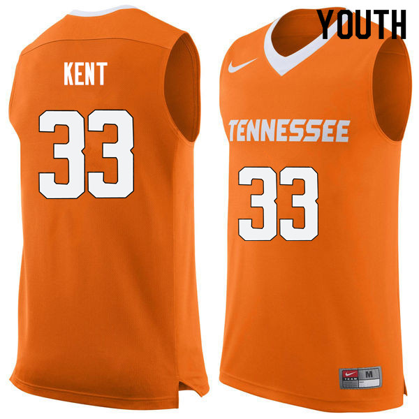 Youth #33 Zach Kent Tennessee Volunteers College Basketball Jerseys Sale-Orange